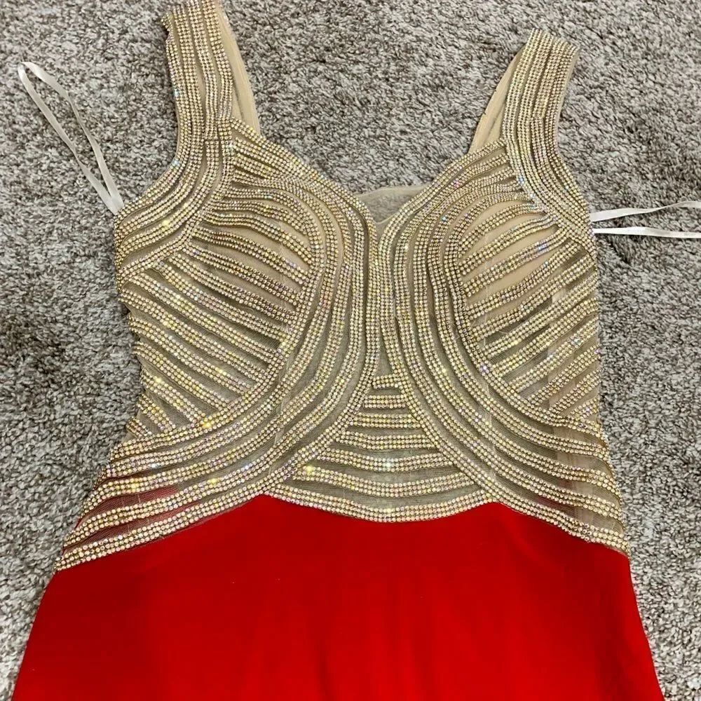 Gorgeous and Stunning Gown with Sparkling Rhinestone Contoured Pattern - Picture 13 of 16